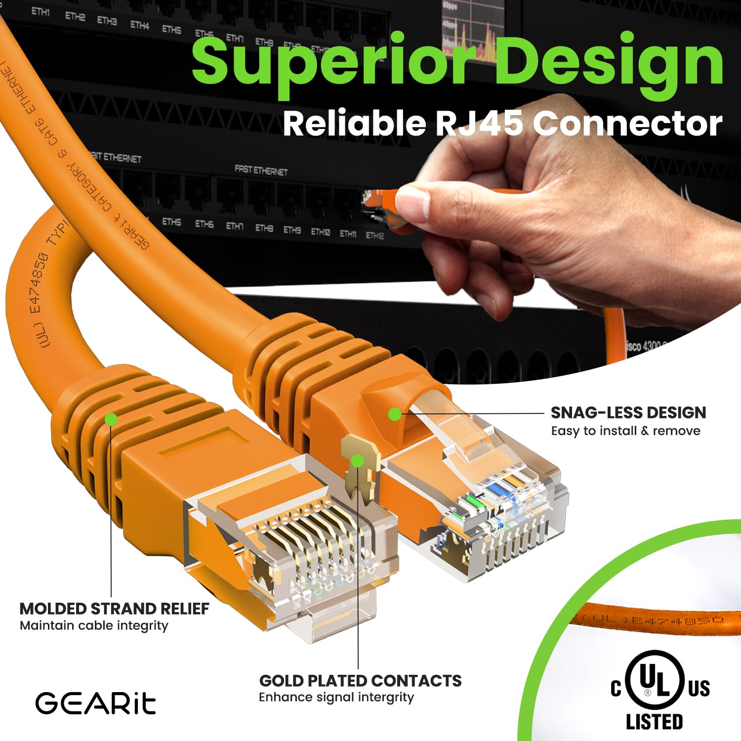 Foto 5 pulgar | Cable Ethernet Gearit Cat 6  1 2 M (4 Pies)  Paquete De 24 Unidades  10 Gbps  Rj45 - Venta Internacional.
