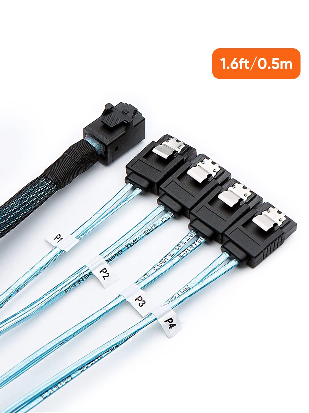 Foto 8 pulgar | Cable Mini Sas Hd Interno Cablecreation De 0 5 M Sff-8643 A 4 Unidades Sata - Venta Internacional.