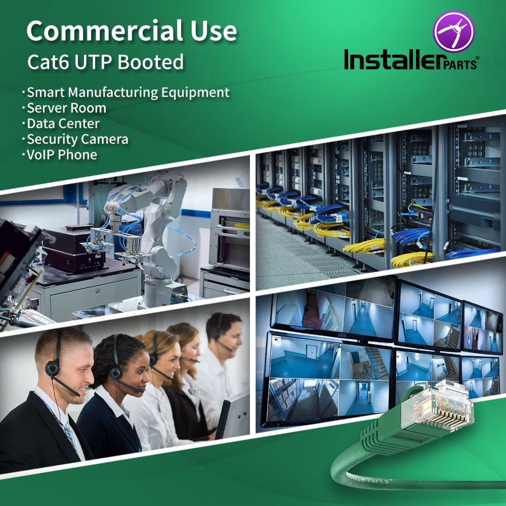 Foto 4 | Piezas De Instalación De Cables Cat6 Con Arranque Utp  Color Verde  0 3 M  Paquete De 10 - Venta Internacional.