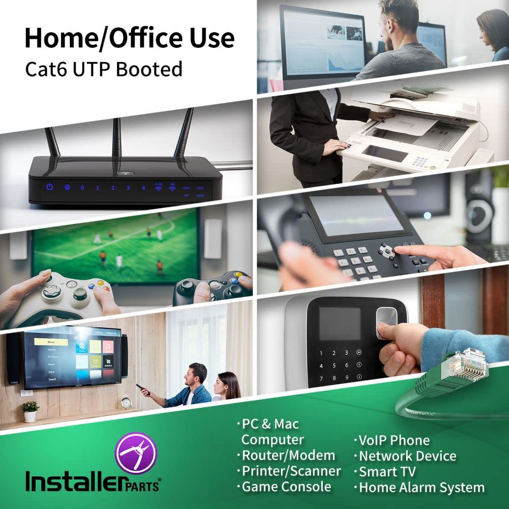 Foto 5 | Piezas De Instalación De Cables Cat6 Con Arranque Utp  Color Verde  0 3 M  Paquete De 10 - Venta Internacional.