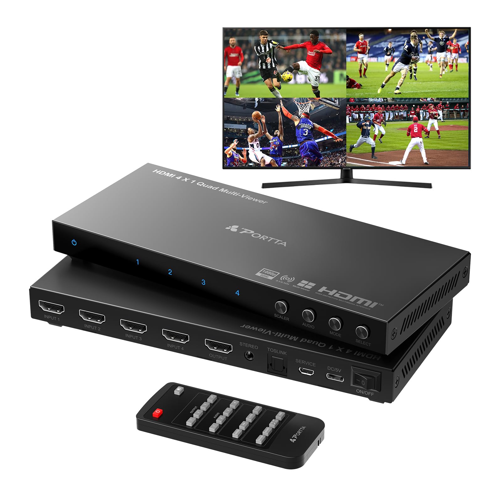 Foto 1 | Conmutador Multivisor Hdmi Portta Quad 4x1 Con Pip - Venta Internacional.