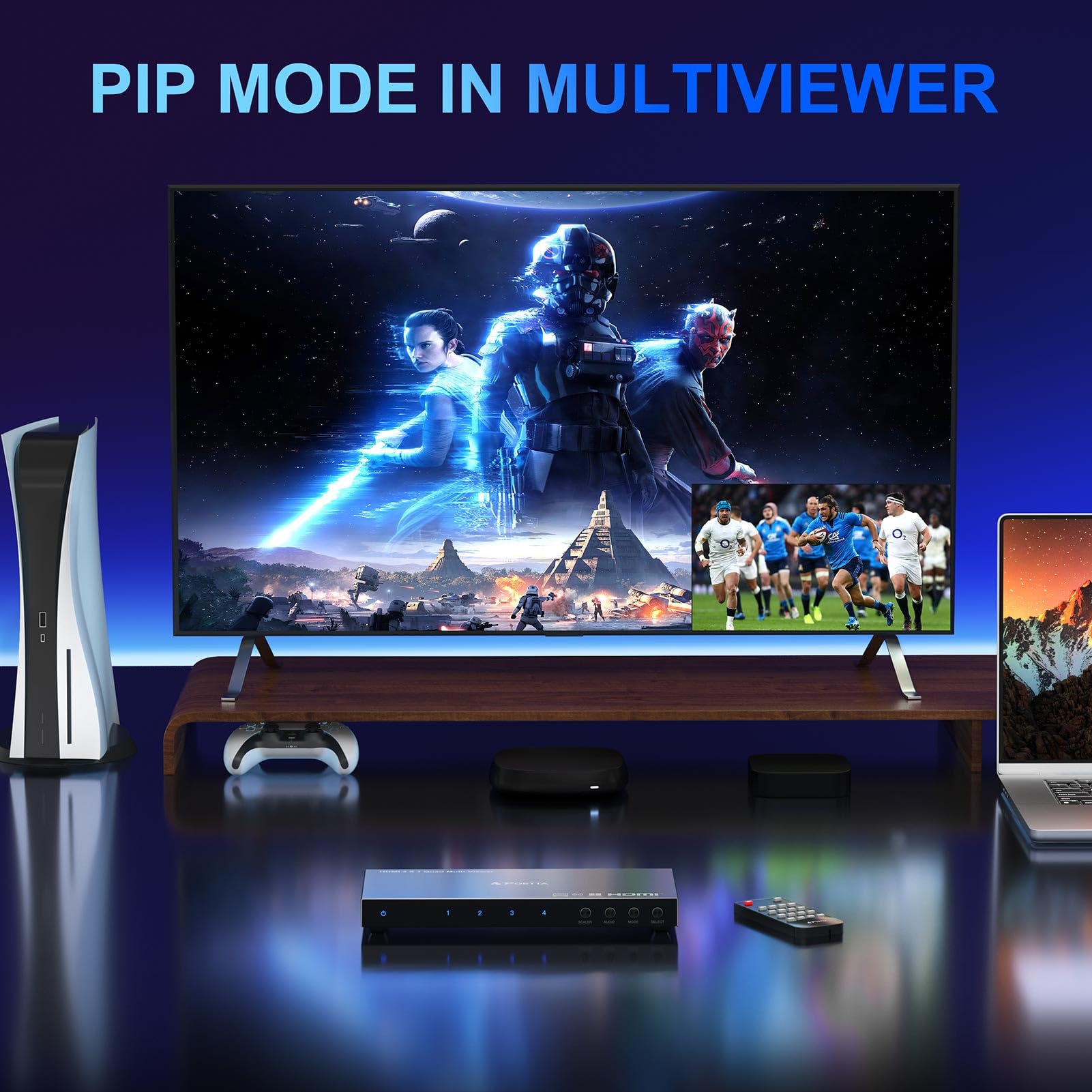 Foto 5 pulgar | Conmutador Multivisor Hdmi Portta Quad 4x1 Con Pip - Venta Internacional.