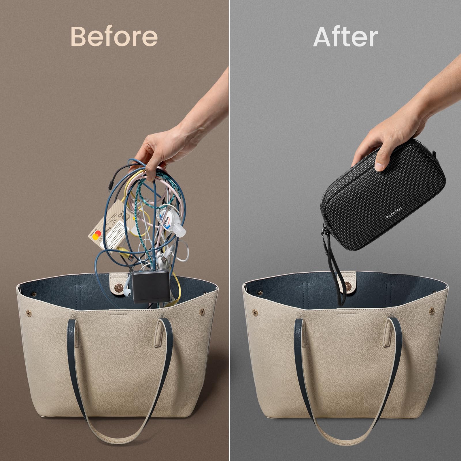 Foto 6 | Estuche De Viaje Tomtoc Electronics Organizer Resistente Al Agua - Venta Internacional.