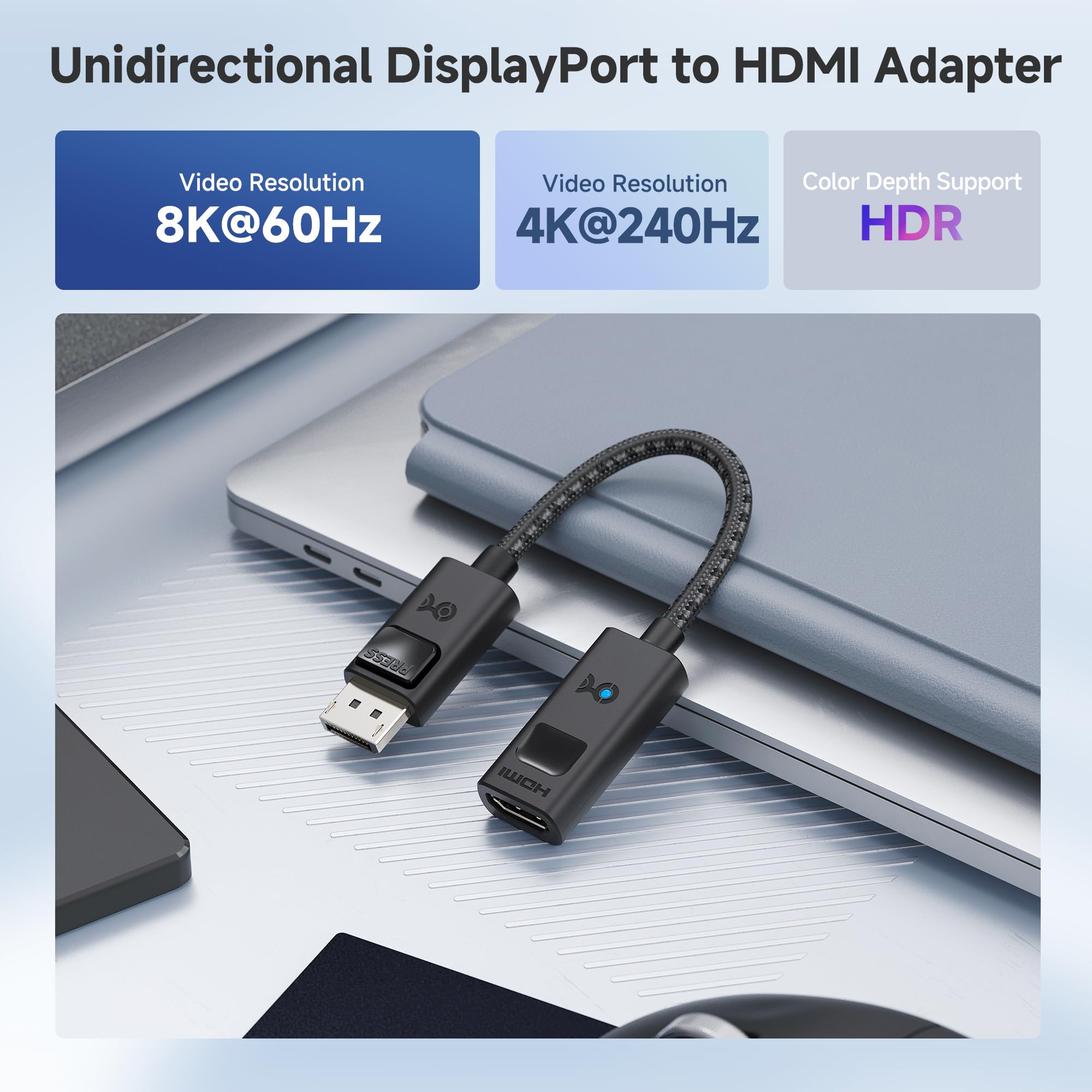 Foto 2 | Cable Adaptador Cable Matters 8k Displayport 1.4 A Hdmi 2.1 - Venta Internacional.
