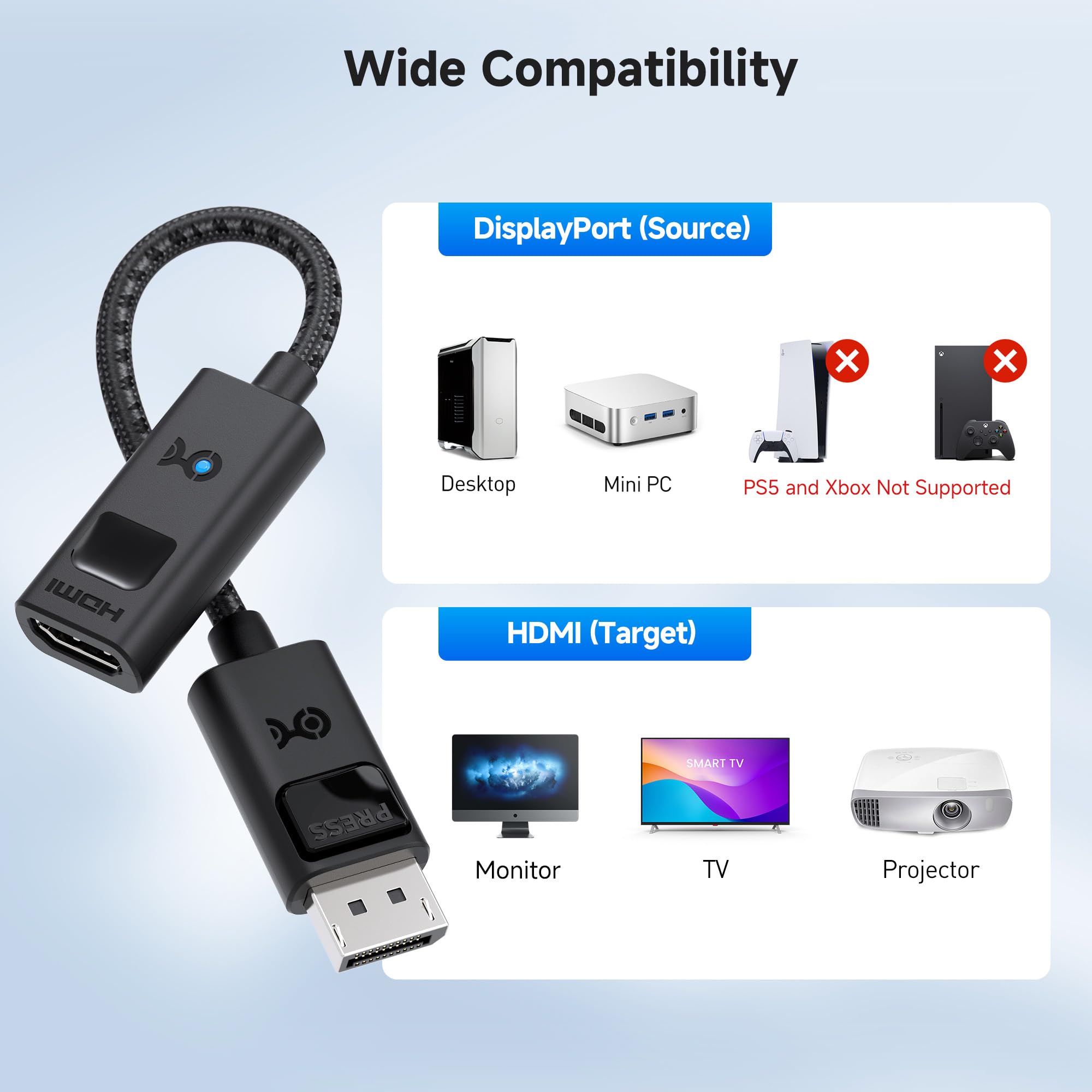 Foto 7 pulgar | Cable Adaptador Cable Matters 8k Displayport 1.4 A Hdmi 2.1 - Venta Internacional.