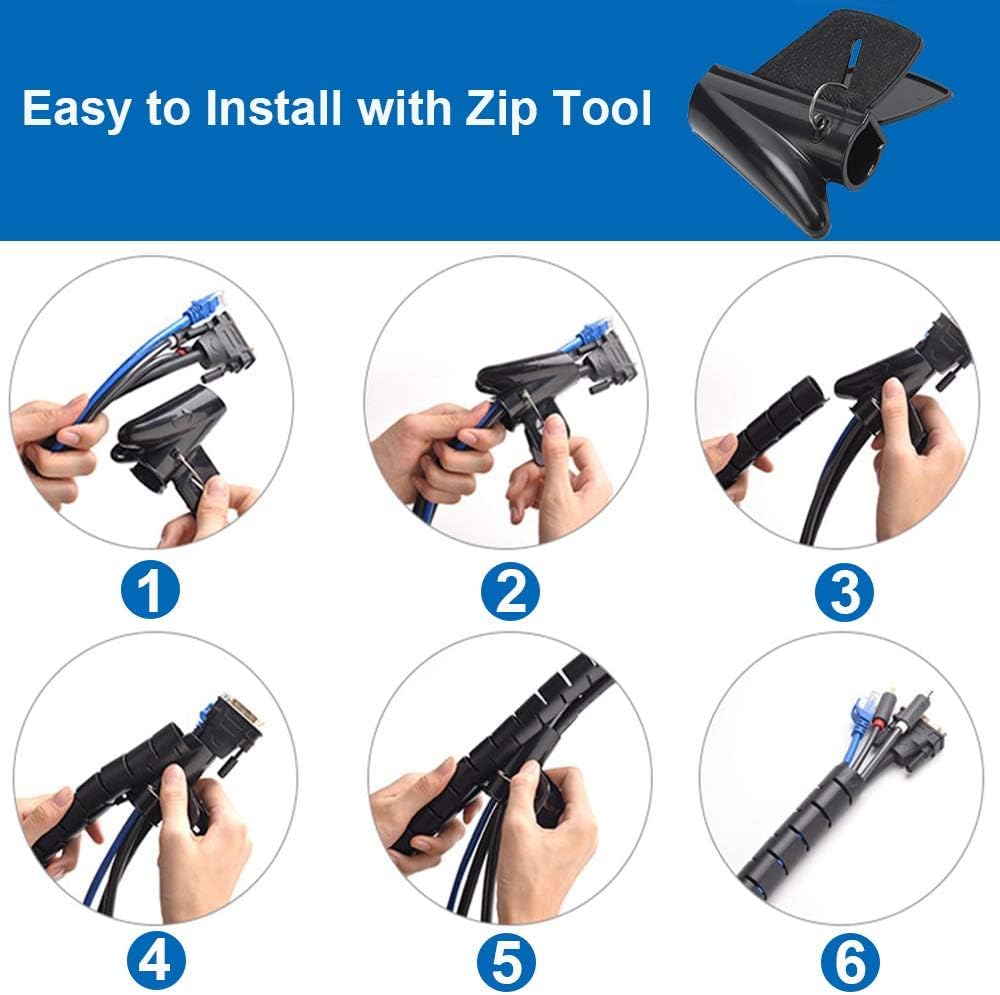 Foto 5 pulgar | Organizador De Fundas Para Gestión De Cables Reliancer De 3 M Con Clips - Venta Internacional.