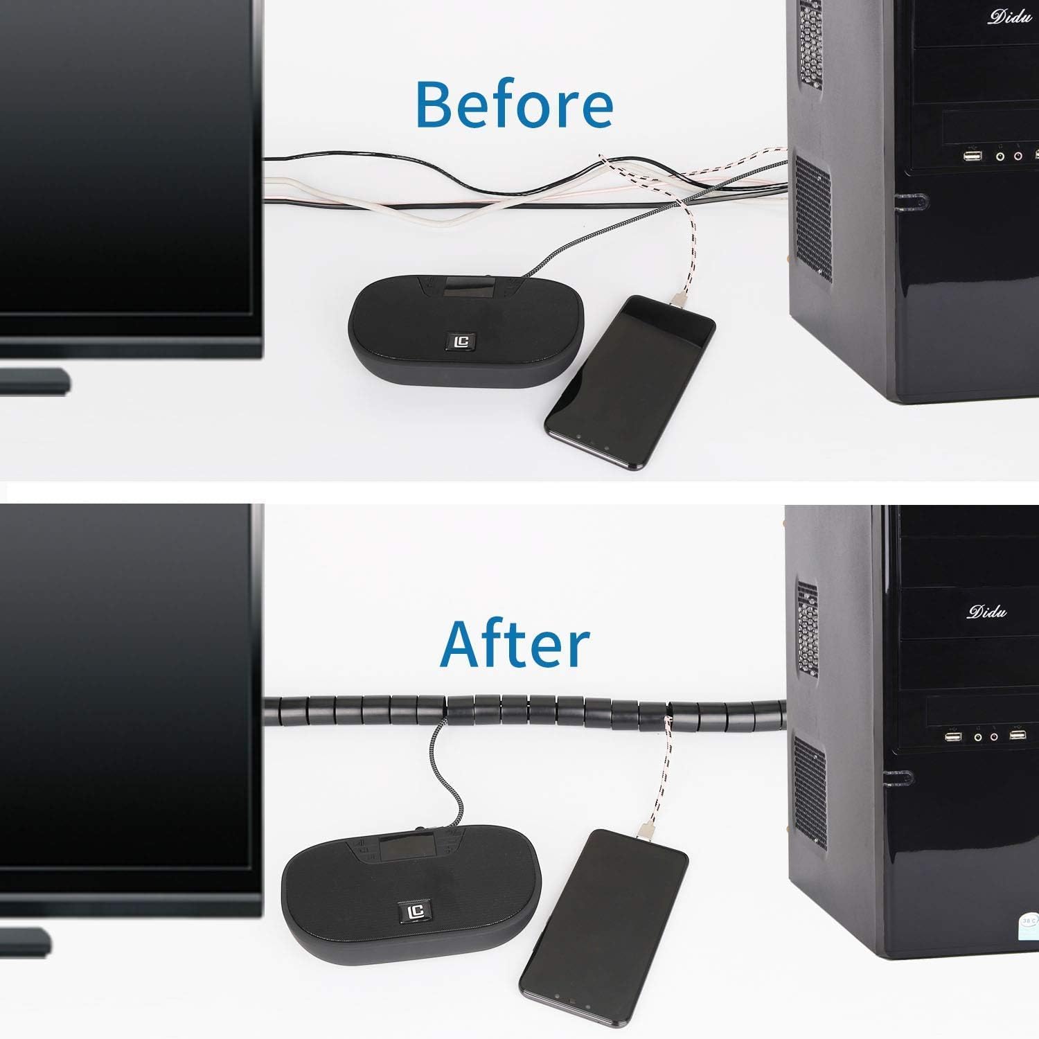 Foto 8 pulgar | Organizador De Fundas Para Gestión De Cables Reliancer De 3 M Con Clips - Venta Internacional.