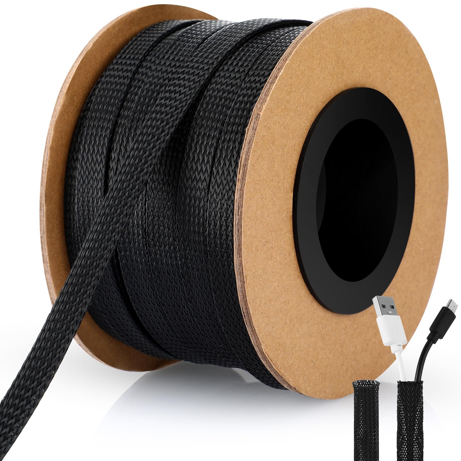 Foto 2 pulgar | Funda Trenzada Expandible De Pet Wire Loom De 300 Pies - Venta Internacional.
