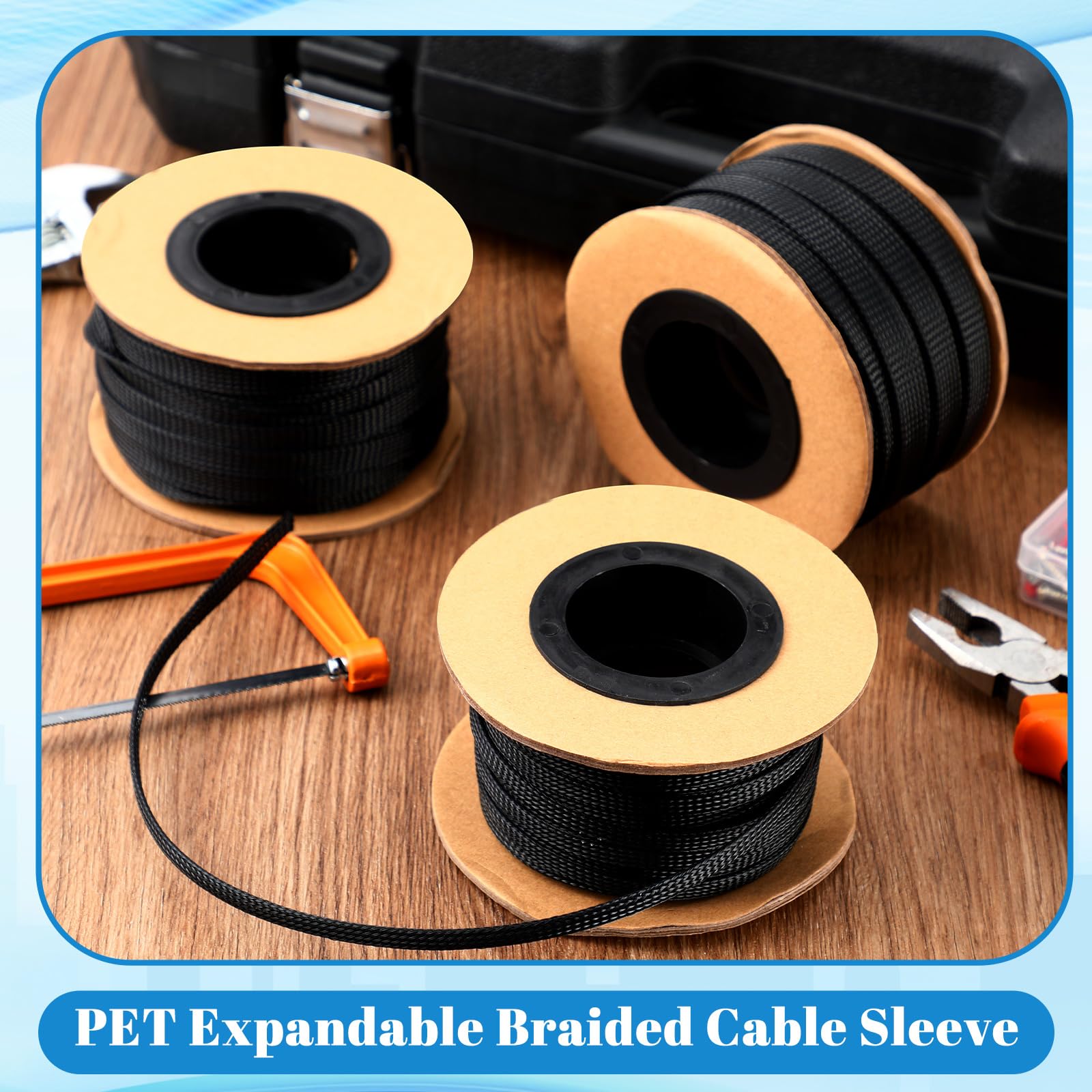Foto 4 pulgar | Funda Trenzada Expandible De Pet Wire Loom De 300 Pies - Venta Internacional.