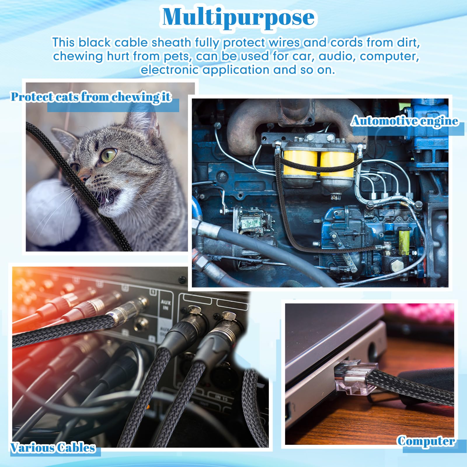 Foto 8 pulgar | Funda Trenzada Expandible De Pet Wire Loom De 300 Pies - Venta Internacional.
