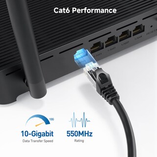 Foto 3 | Cable Ethernet Matters Cat 6 10 Gbps 60 M Negro - Venta Internacional.