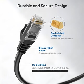 Foto 4 | Cable Ethernet Matters Cat 6 10 Gbps 60 M Negro - Venta Internacional.
