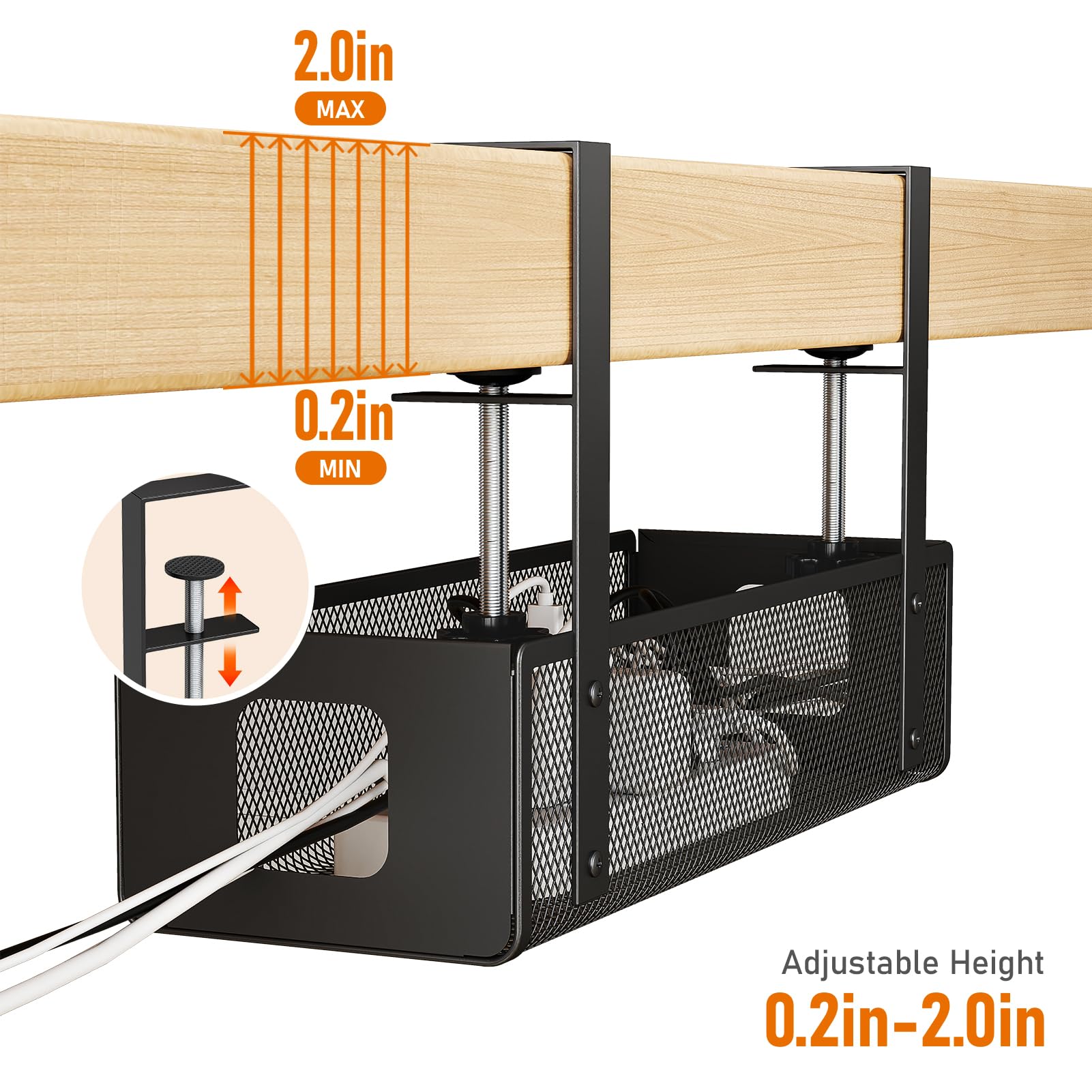 Foto 5 pulgar | Bandeja De Gestión De Cables Delamu Para Colocar Debajo Del Escritorio  Diseño Con Abrazadera En F - Venta Internacio