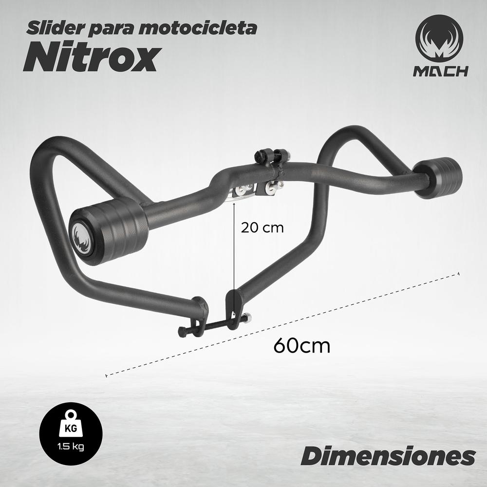 Foto 3 pulgar | Slider para Moto Match Nitrox color Negro