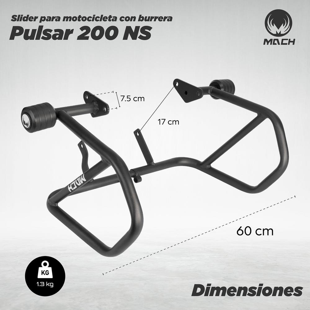 Foto 3 pulgar | Slider con Burrera para Moto Match Pulsar 200 Ns color Negro