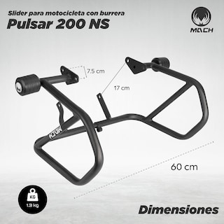 Foto 2 | Slider con Burrera para Moto Match Pulsar 200 Ns color Negro