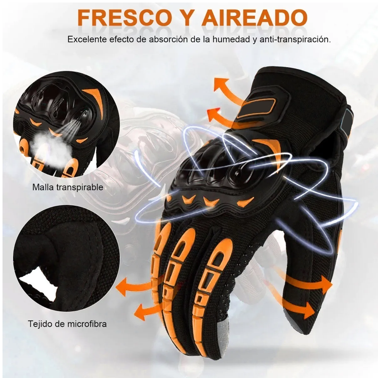 Foto 3 pulgar | Guantes para Motociclista Eo Safe Imports Talla L