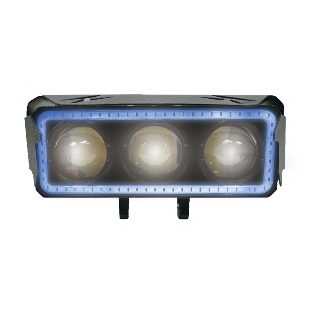 Foto 2 pulgar | Faro Auxiliar Led Rasen Para Moto Rectangular 3 Lupas