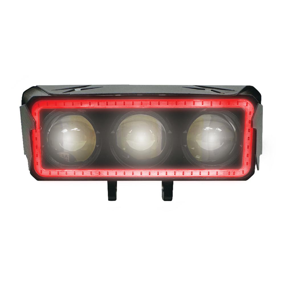 Foto 2 pulgar | Faro Auxiliar Led Rasen Para Moto Rectangular 3 Lupas