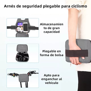 Foto 3 | Cinturón de Seguridad de Moto Bici con Arnés Eo Safe Imports Gris
