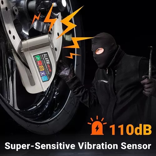 Foto 3 pulgar | Bloqueo De Freno De Disco Con Alarma-candado Impermeable para Motociclistas