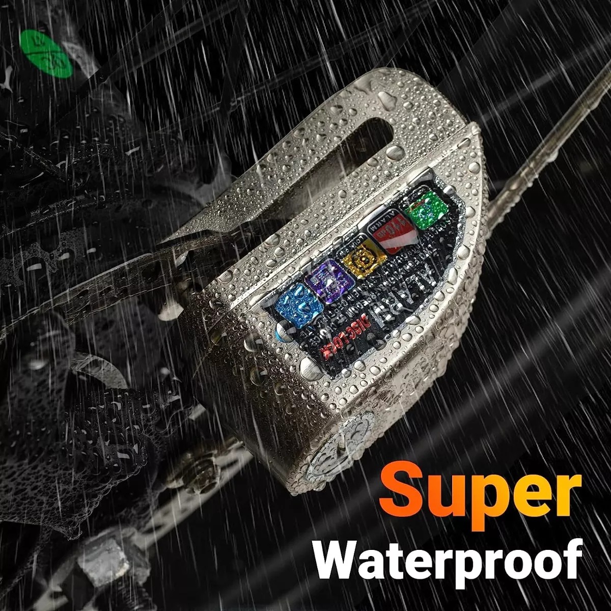 Foto 5 pulgar | Bloqueo De Freno De Disco Con Alarma-candado Impermeable para Motociclistas
