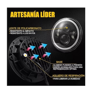 Foto 3 | Faro Universal Motocicle 7 Pulgadas Para Harley Honda Yamaha Eo Safe Imports Esi-3740-1 Negro