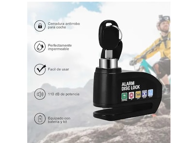 Foto 2 | Candado Xtellar Para Moto Con Alarma Y Doble Llave - Impermeable Y Resistente