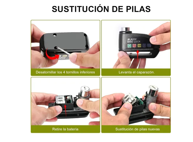 Foto 5 | Candado Xtellar Para Moto Con Alarma Y Doble Llave - Impermeable Y Resistente