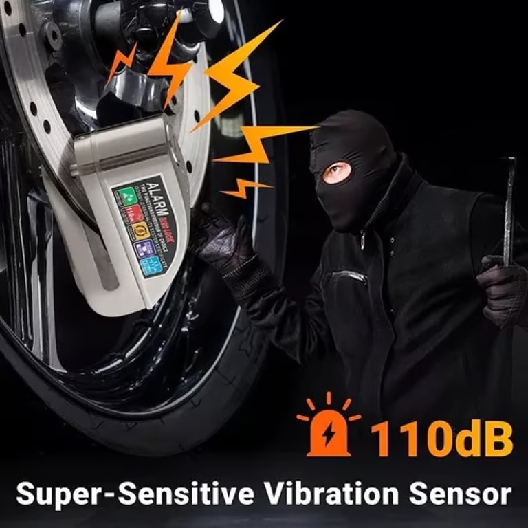 Foto 3 pulgar | Candado Para Motocicleta Con Freno De Disco Y Alarma Impermeable