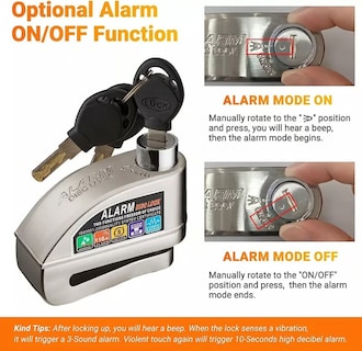 Foto 6 | Set De 3 Fundas Impermeables Para Moto Y 1 Candado Para Motocicleta Con Freno De Disco Y Alarma Impermeable