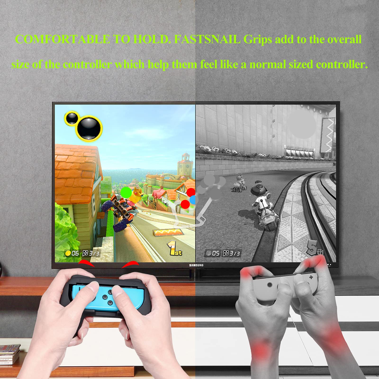 Foto 4 pulgar | Grips Fastsnail Para Nintendo Switch Joy-con Y Switch Oled - Venta Internacional.