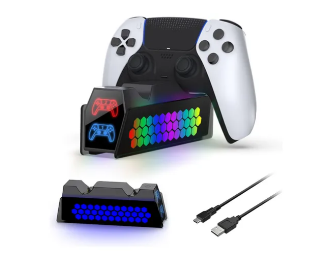Cargador Control Ps5  Base De Carga  Para Ps5 Luz