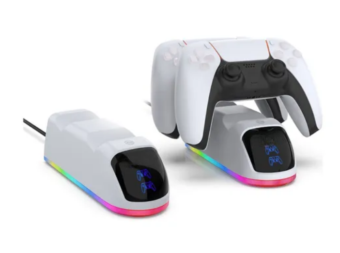 Cargador Para Ps5 2 Controles Carga Rápida Con Luz