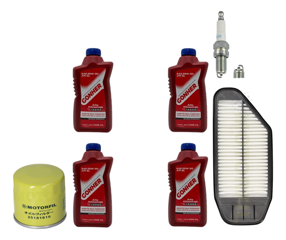 Kit Afinación Spark 11-18 1.2 25w50 Alto Km Bujia Platino