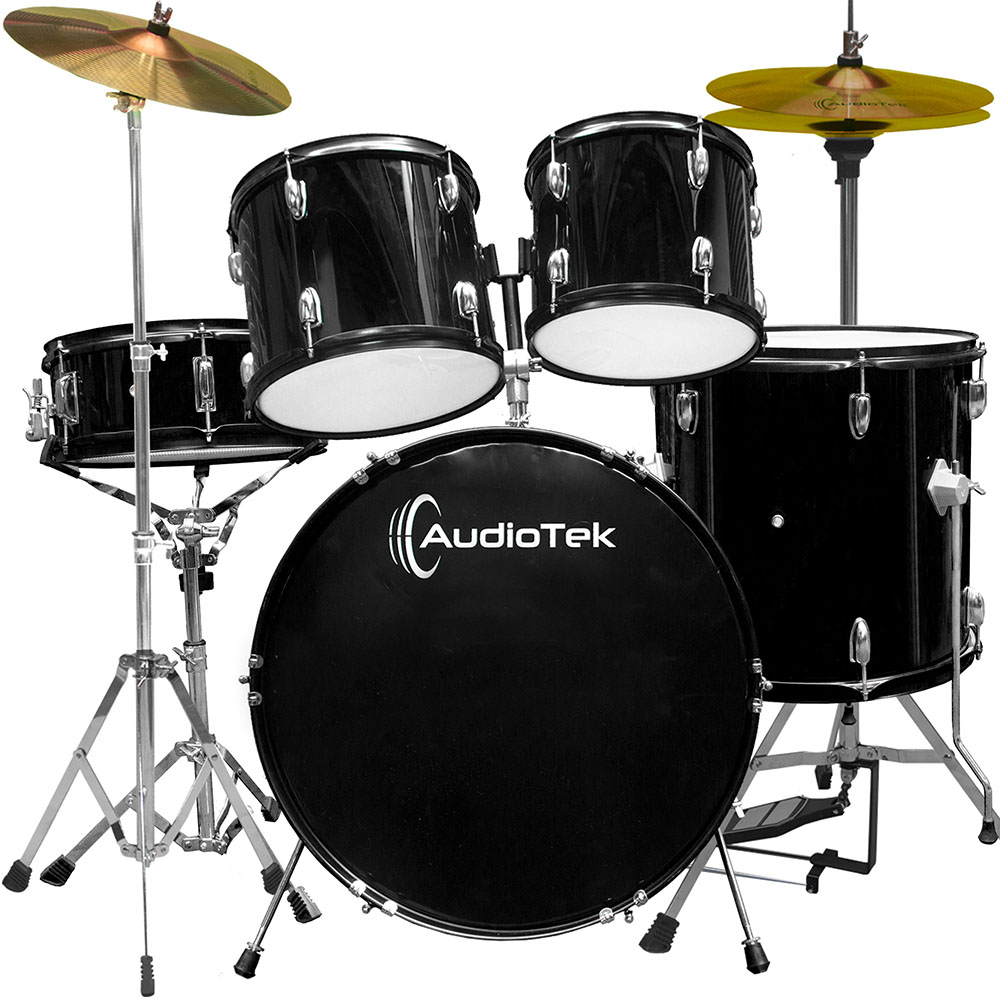 Batería Acústica Musical Junior 5 piezas Altura Ajustable Aro color Negro