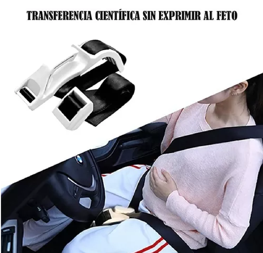 Foto 4 | Cinturón de Seguridad BELUG color Blanco para Mujer Embarazada Hebilla Coche