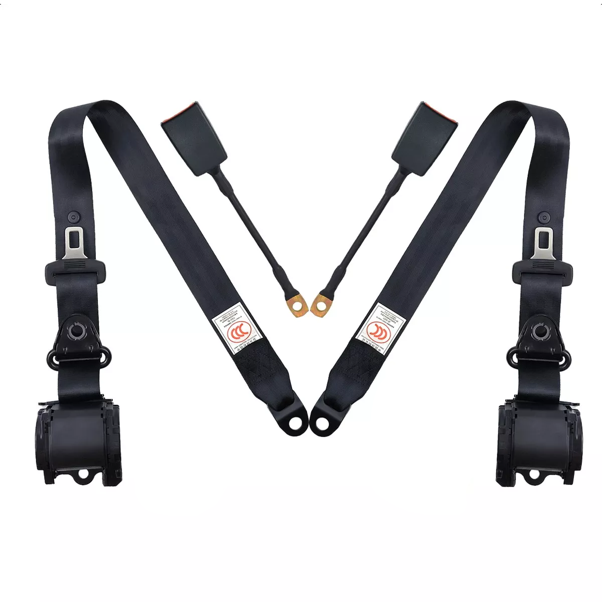 Foto 1 | Cinturones de Seguridad Universales Retráctiles de 3 Puntos Eo Safe Imports Negro 1 Par