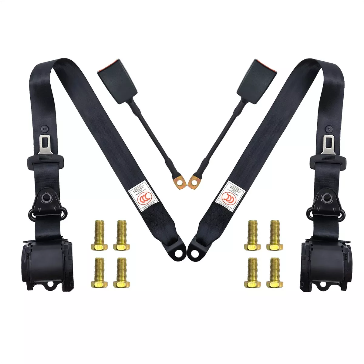 Foto 3 pulgar | Cinturones de Seguridad Universales Retráctiles de 3 Puntos Eo Safe Imports Negro 1 Par