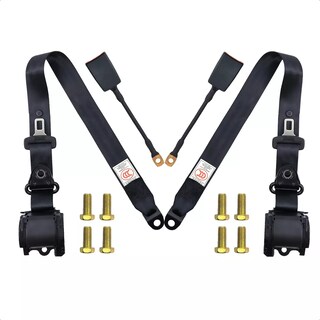 Foto 2 | Cinturones de Seguridad Universales Retráctiles de 3 Puntos Eo Safe Imports Negro 1 Par