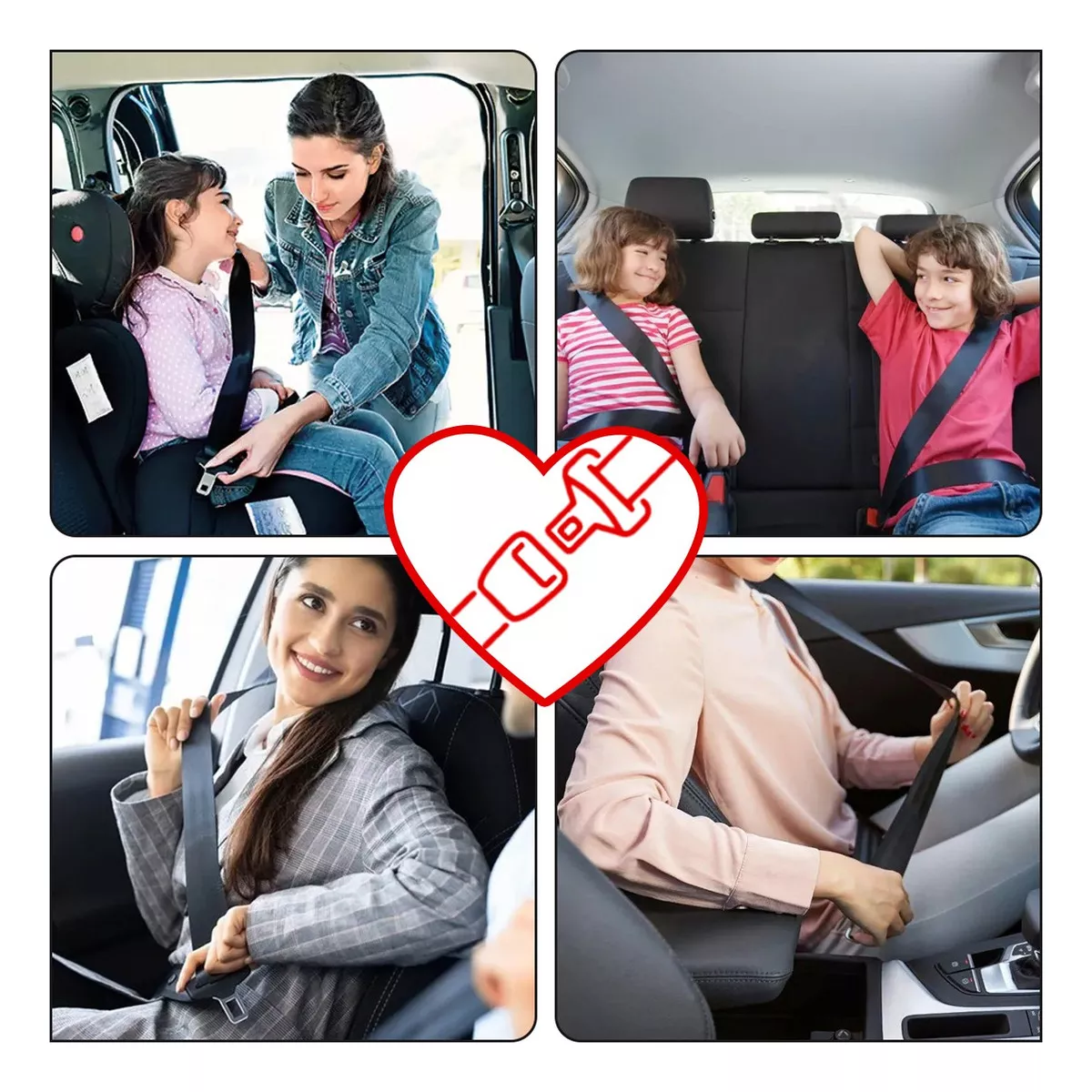 Foto 4 pulgar | Cinturones de Seguridad Universales Retráctiles de 3 Puntos Eo Safe Imports Negro 1 Par