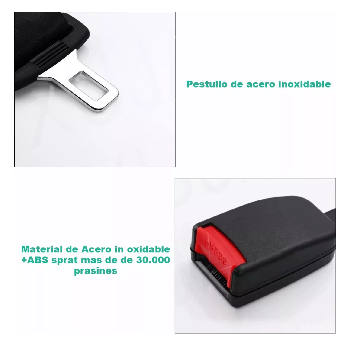 Foto 4 pulgar | Cinturones de Seguridad Belug Negros de 3 Puntos Universal Retráctil 2 Piezas