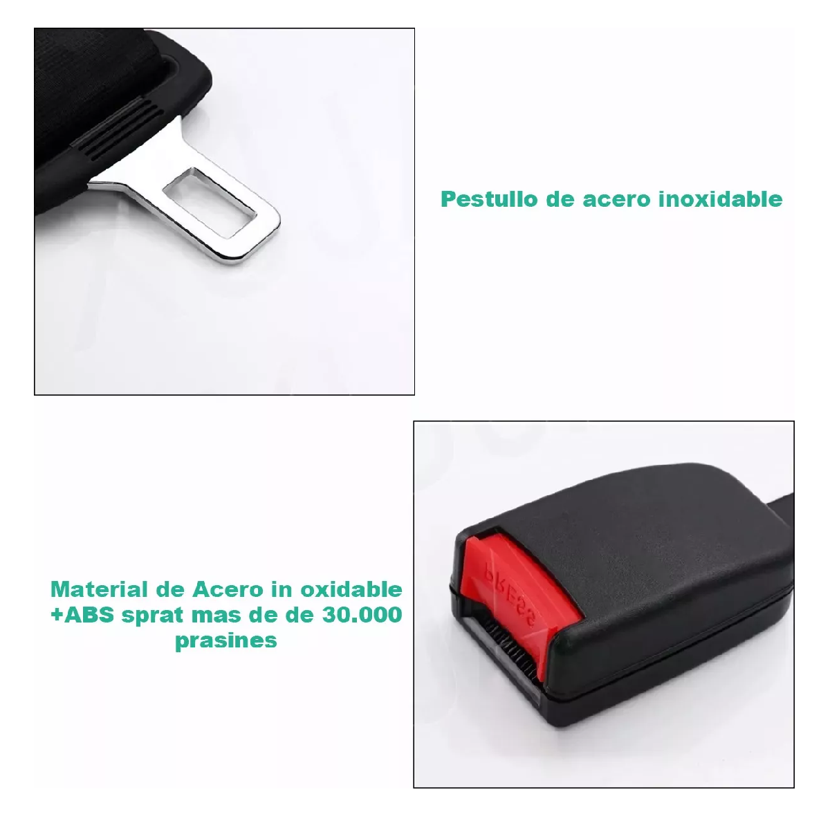 Foto 4 pulgar | Cinturón De Seguridad De 3 Puntos Universal Retráctil 2pzs Negro