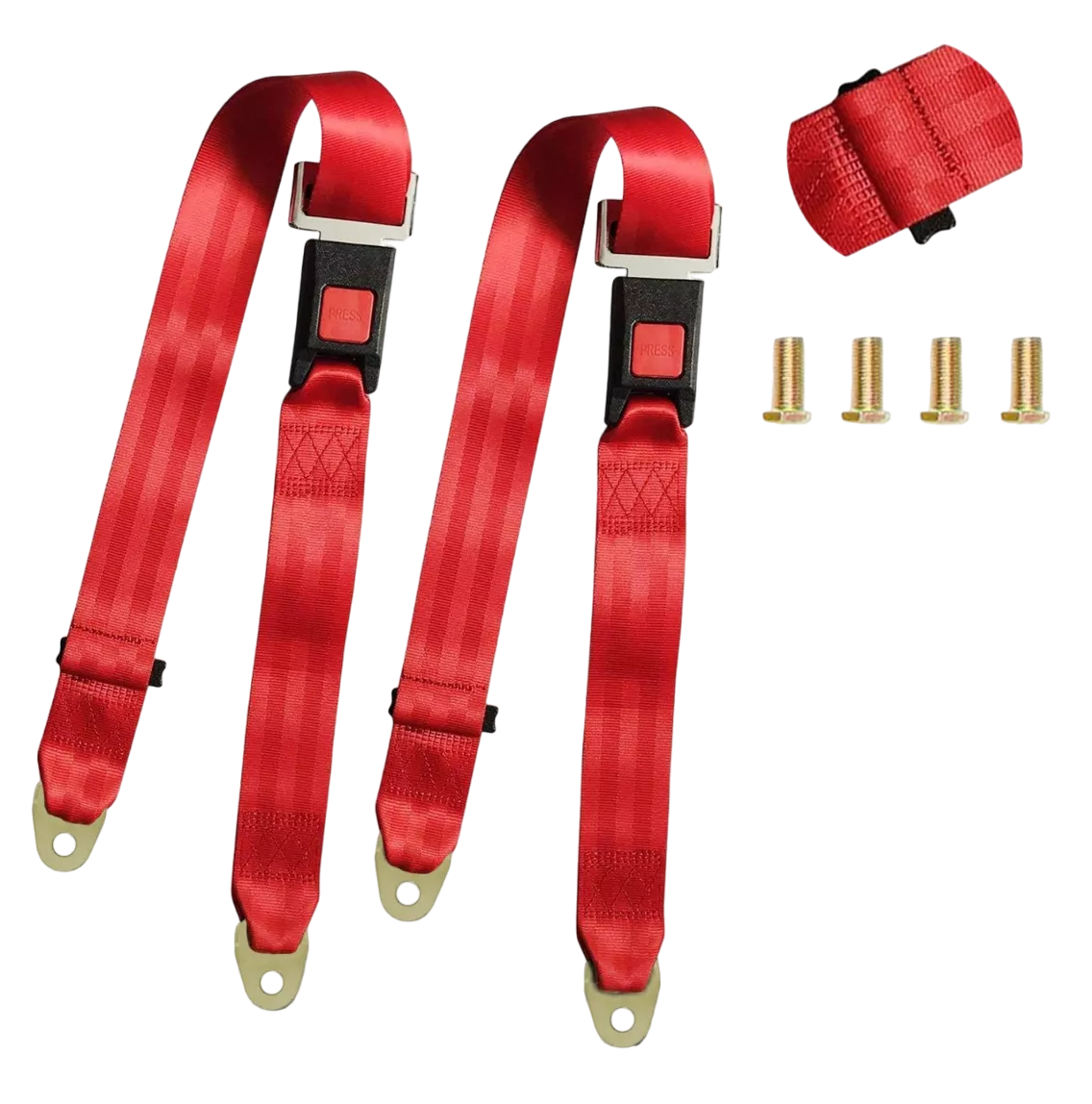 Foto 2 pulgar | Cinturón De Seguridad De 2 Puntos, 130 Cm, 2 Pzs Rojo