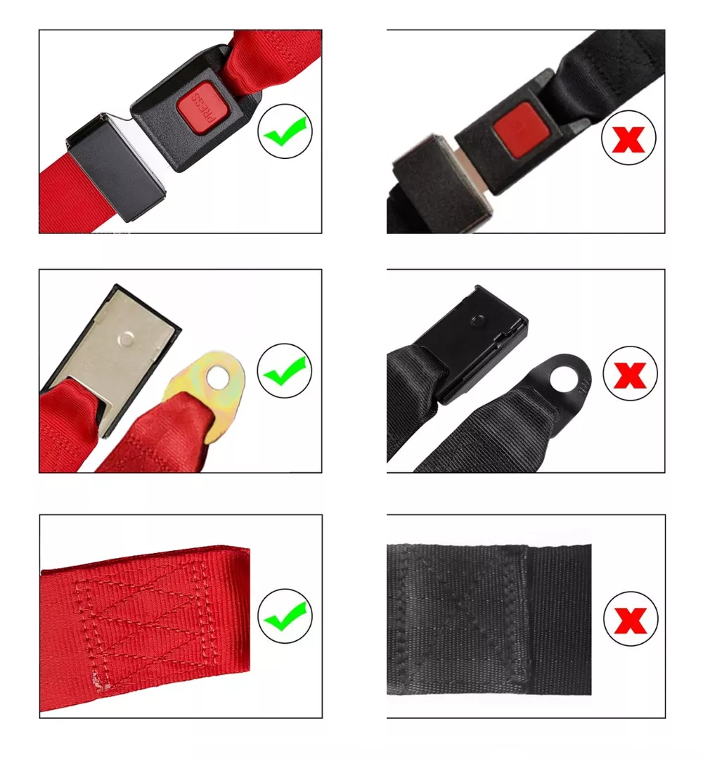 Foto 4 pulgar | Cinturón De Seguridad De 2 Puntos, 130 Cm, 2 Pzs Rojo