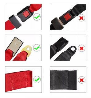 Foto 3 | Cinturón De Seguridad De 2 Puntos, 130 Cm, 2 Pzs Rojo