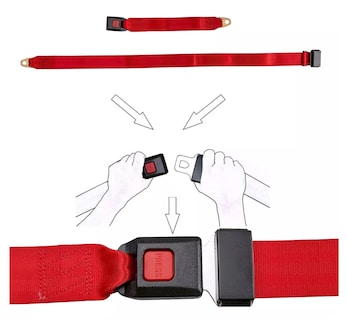 Foto 4 | Cinturón De Seguridad De 2 Puntos, 130 Cm, 2 Pzs Rojo
