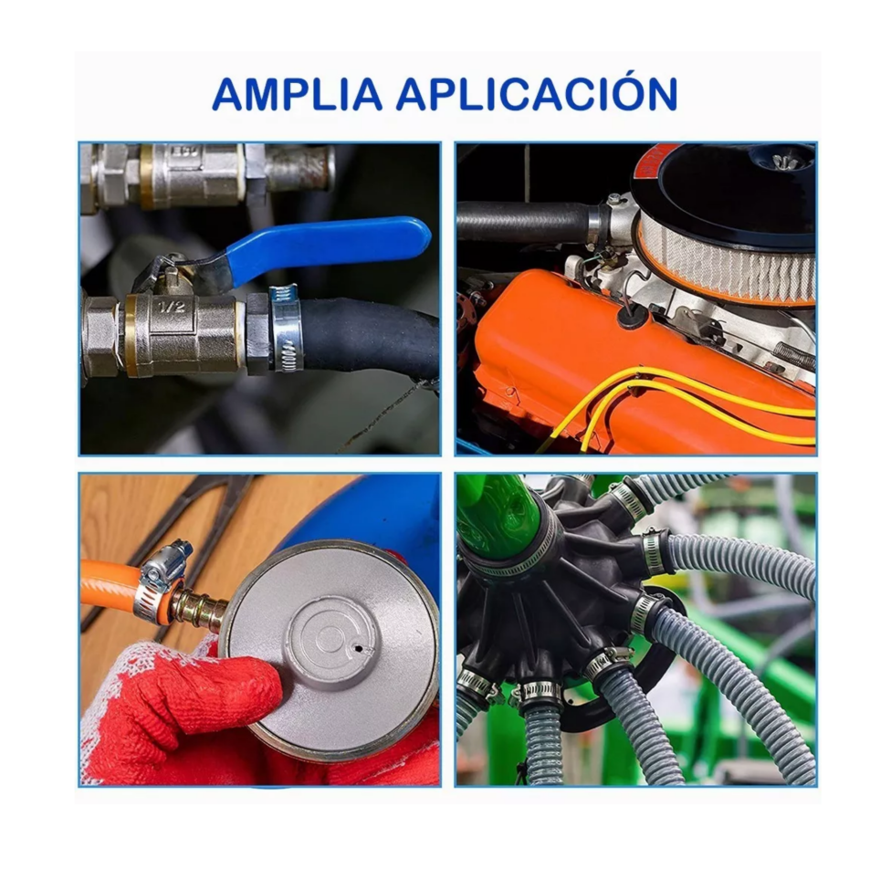 Foto 5 pulgar | Abrazaderas Para Manguera Automotriz Fontanería Con 60 Pzs Plata Belug