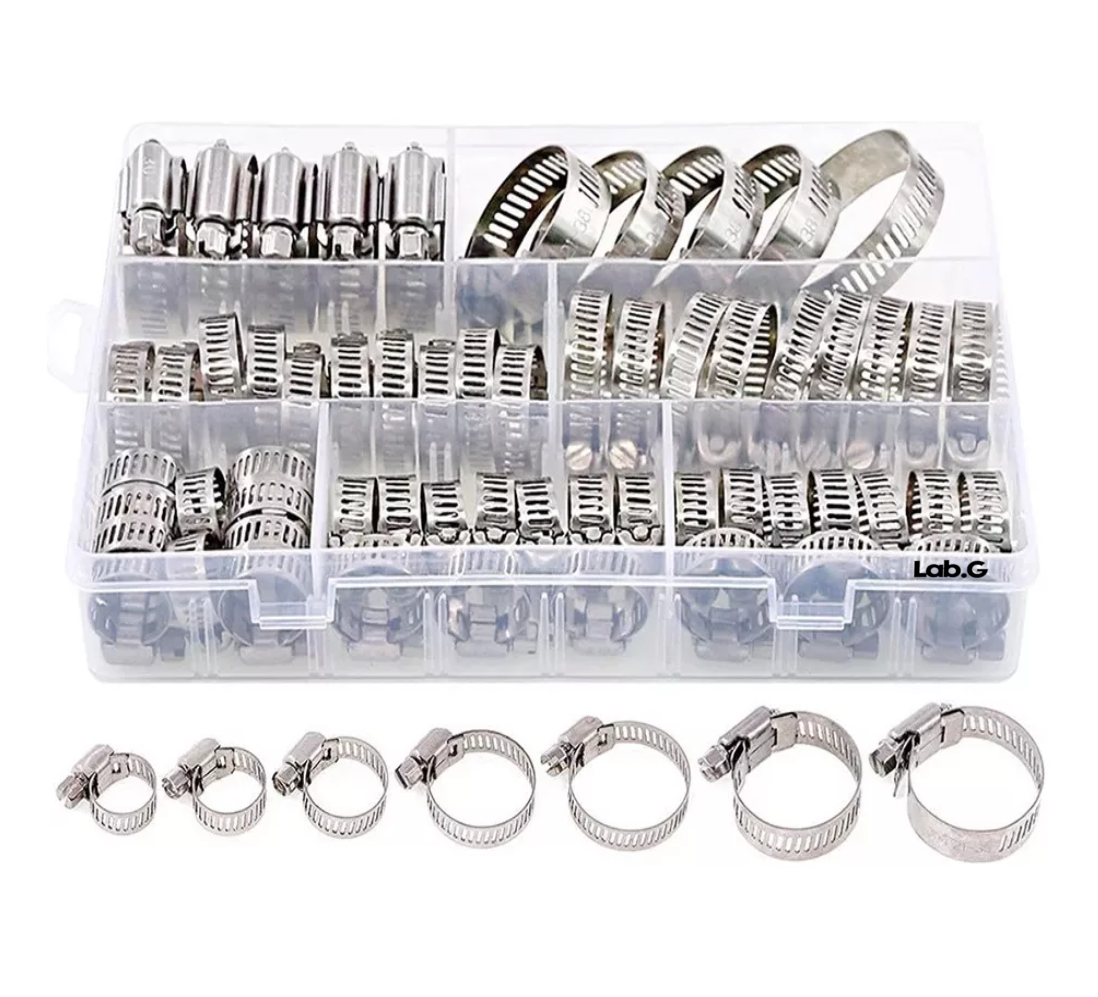 Foto 2 pulgar | Abrazaderas Para Manguera Automotriz Fontanería Con 60 Pzs Plata