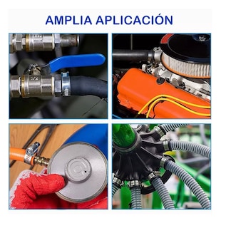 Foto 4 | Abrazaderas Para Manguera Automotriz Fontanería Con 60 Pzs Plata